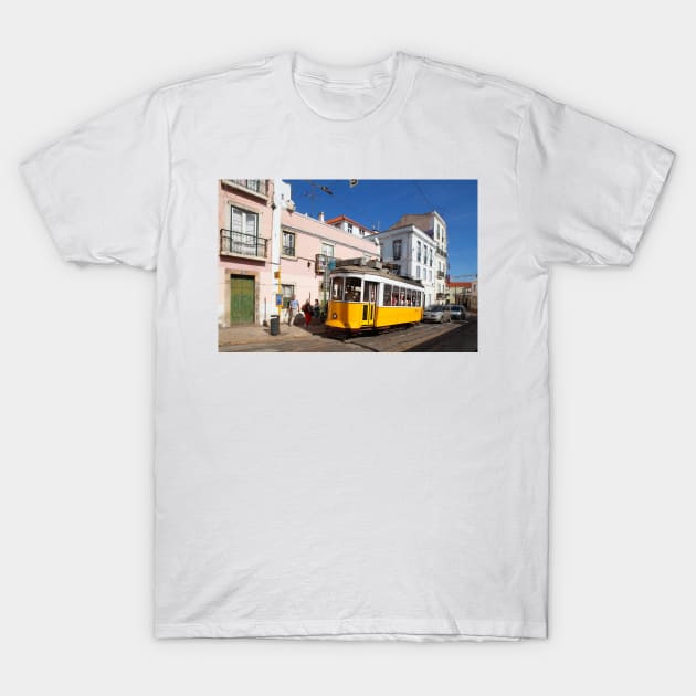 Tram in Alfama, Lisbon, Portugal T-Shirt by Kruegerfoto